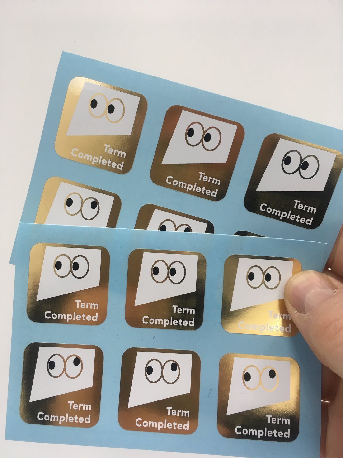 term completed gold sticker sheets
