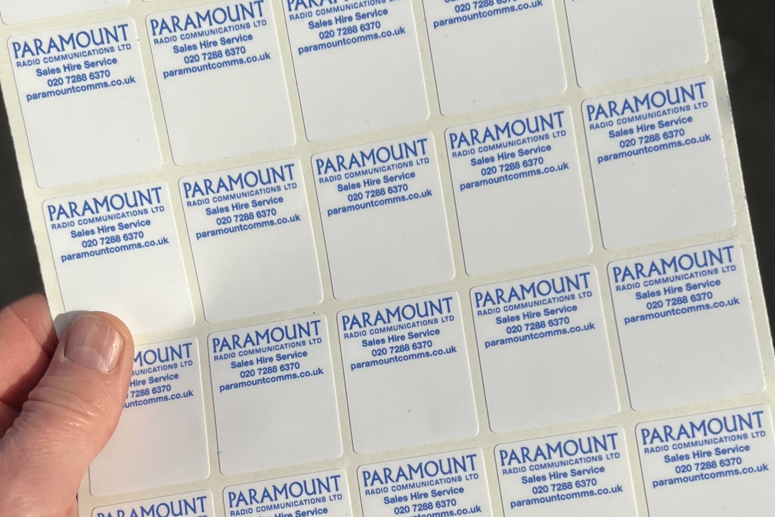 Paramount A4 sticker sheets
