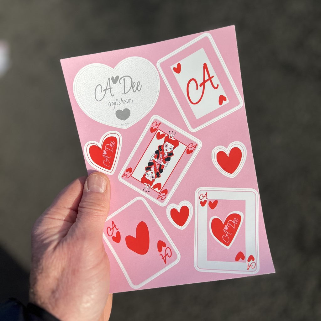 A Dee pink sticker sheet