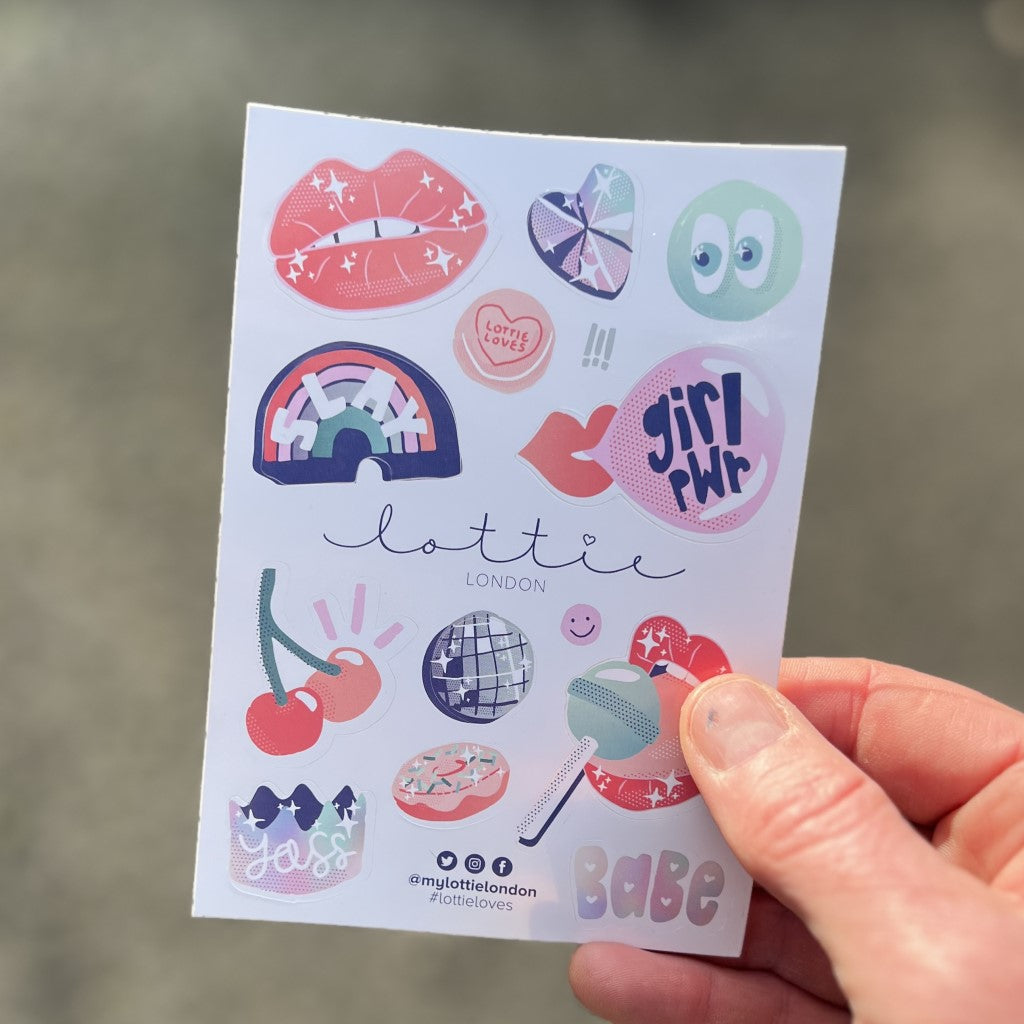 Lottie London sticker sheet