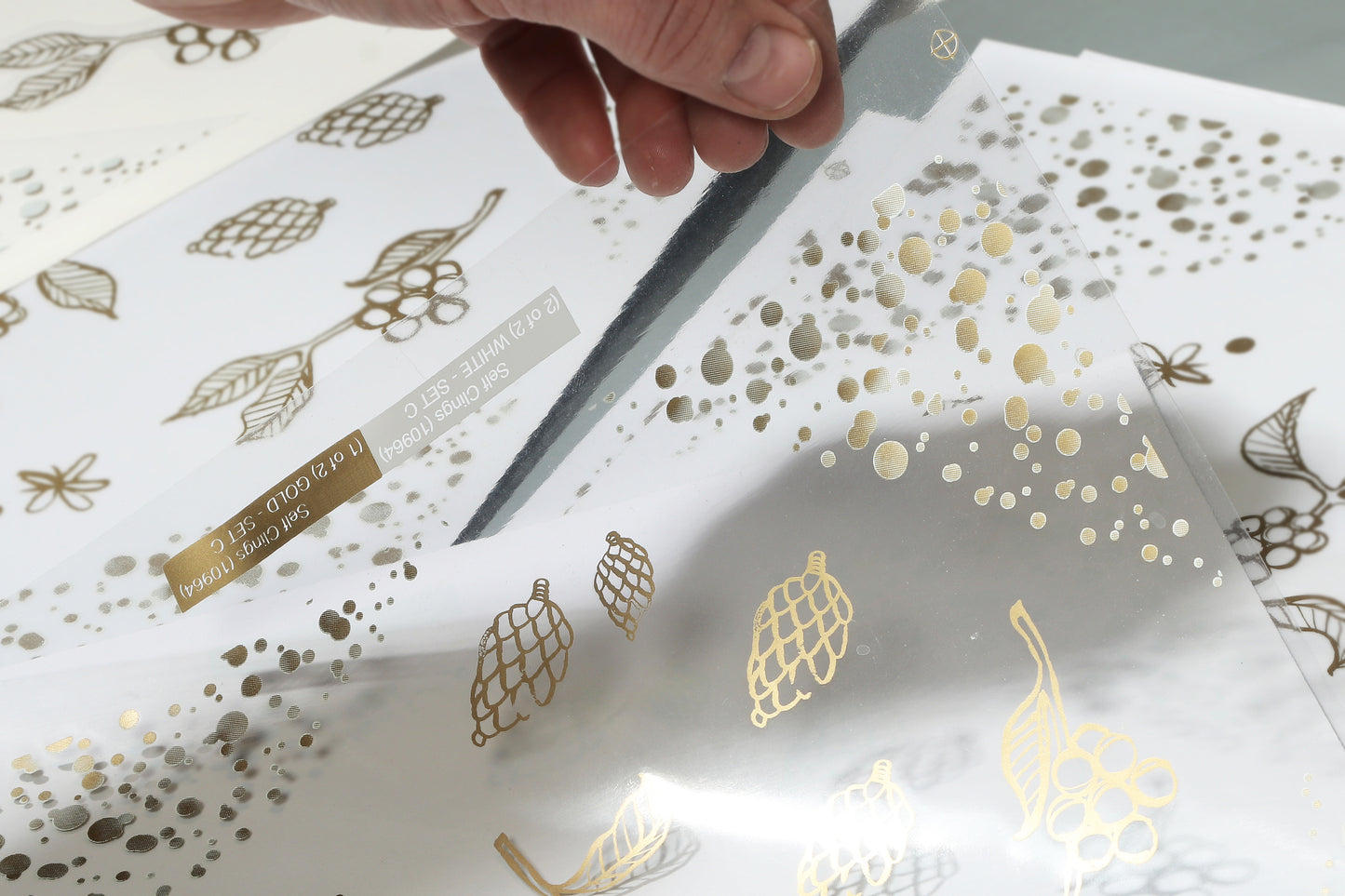 gold ink transparent sticker sheets