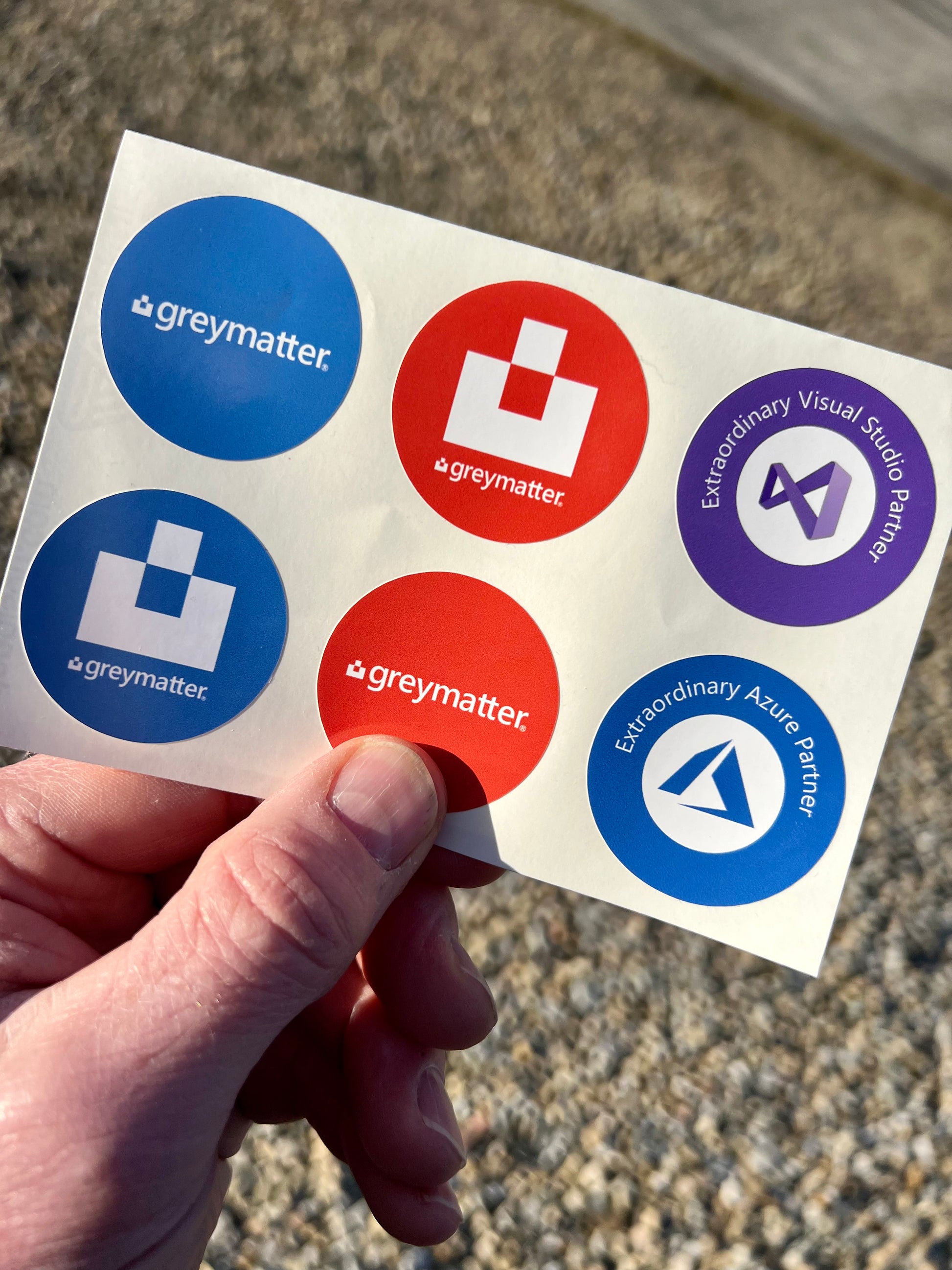six circle stickers on a sheet